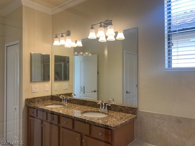 8976 Water Tupelo Road Fort Myers, FL 33912 - Photo 14 of 35 a bathroom with a granite countertop sink and a mirror