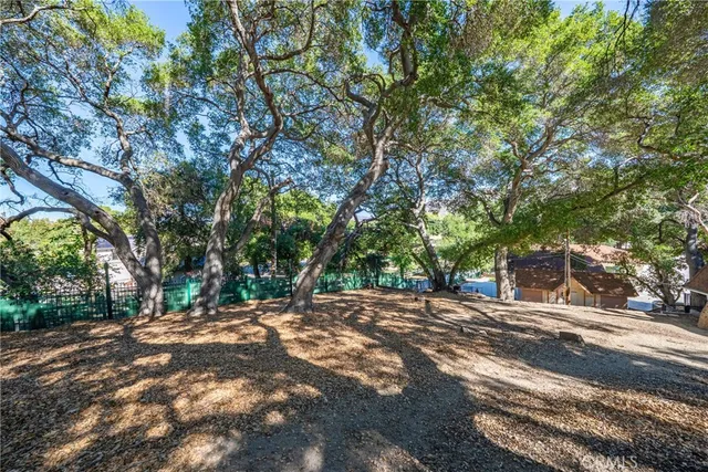 a view of backyard with green space