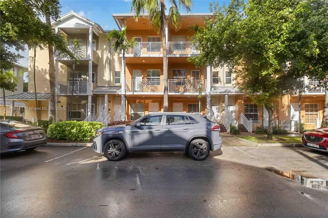 a car parked in front of a building