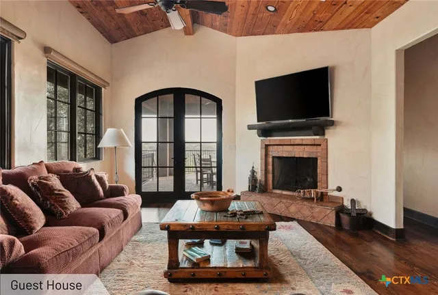 a living room with furniture