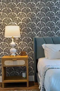 a picture of a bench in a room