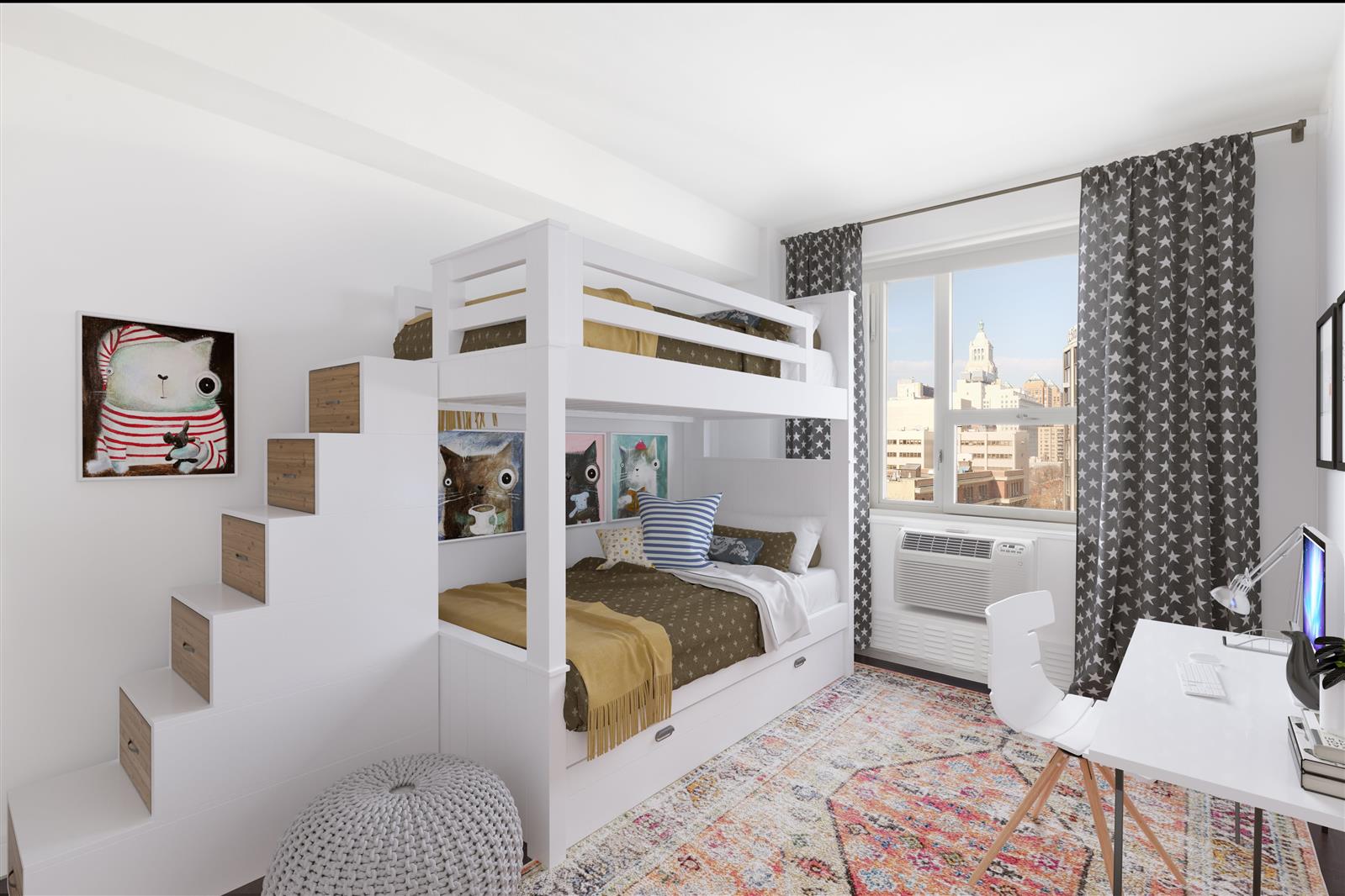 272 1st Avenue, Unit 11A Manhattan, NY 10009 - Photo 6 of 19 a bedroom with a large bed and a couch