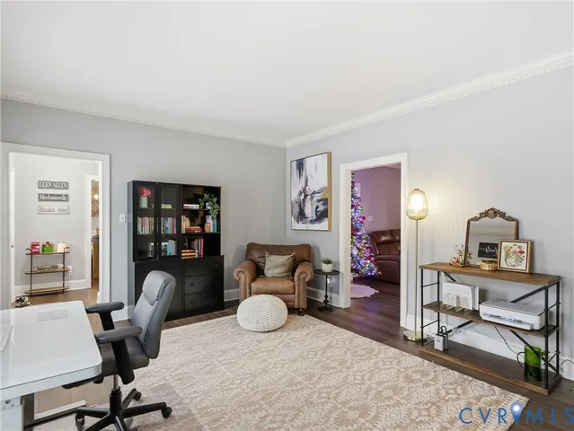 a workspace with furniture