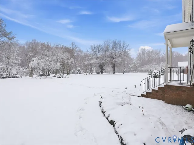 a view of a snow on the side of a road