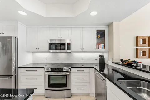 a view of a garden with a slide