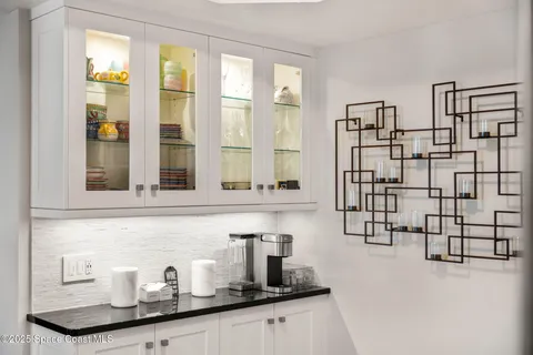 a view of a lake with a yard