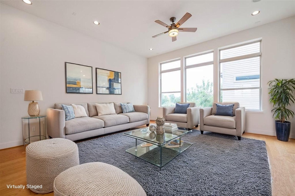 194 Harvard Street Houston, TX 77007 - Photo 9 of 43 Another angle of living area Virtually staged.