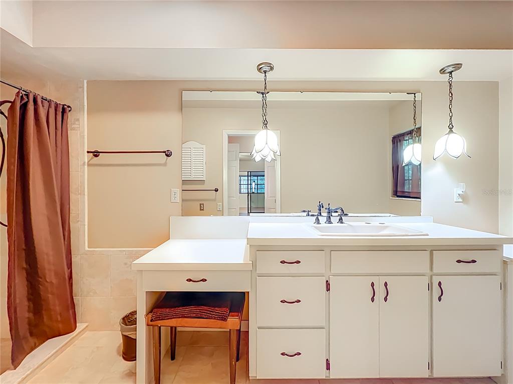 1942 Country Club Road Eustis, FL 32726 - Photo 22 of 56 a bathroom with a sink a toilet a mirror and shower