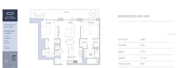 $6,500 | 400 Central Avenue, Unit 1609, St. Petersburg, FL 33701
