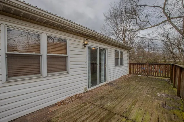 a view of wooden balcony