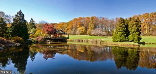 a view of a lake with a mountain in the background