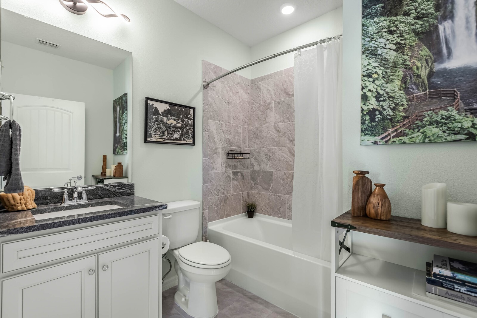 727 Cool Breeze Way Yulee, FL 32097 - Photo 13 of 31 a bathroom with a granite countertop sink toilet and shower
