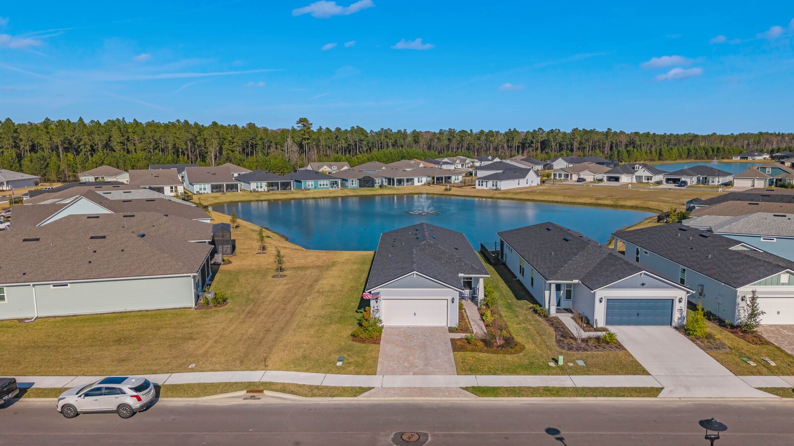 727 Cool Breeze Way Yulee, FL 32097 - Photo 20 of 31 an aerial view of residential houses with outdoor space and ocean view