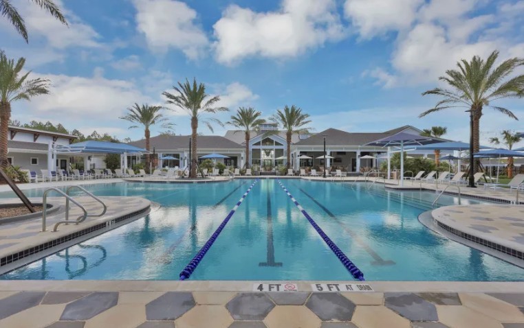 727 Cool Breeze Way Yulee, FL 32097 - Photo 29 of 34 a view of a swimming pool with lounge chairs