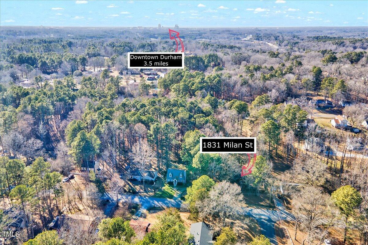 1831 Milan Street Durham, NC 27704 - Photo 33 of 38 an aerial view of a house with a yard