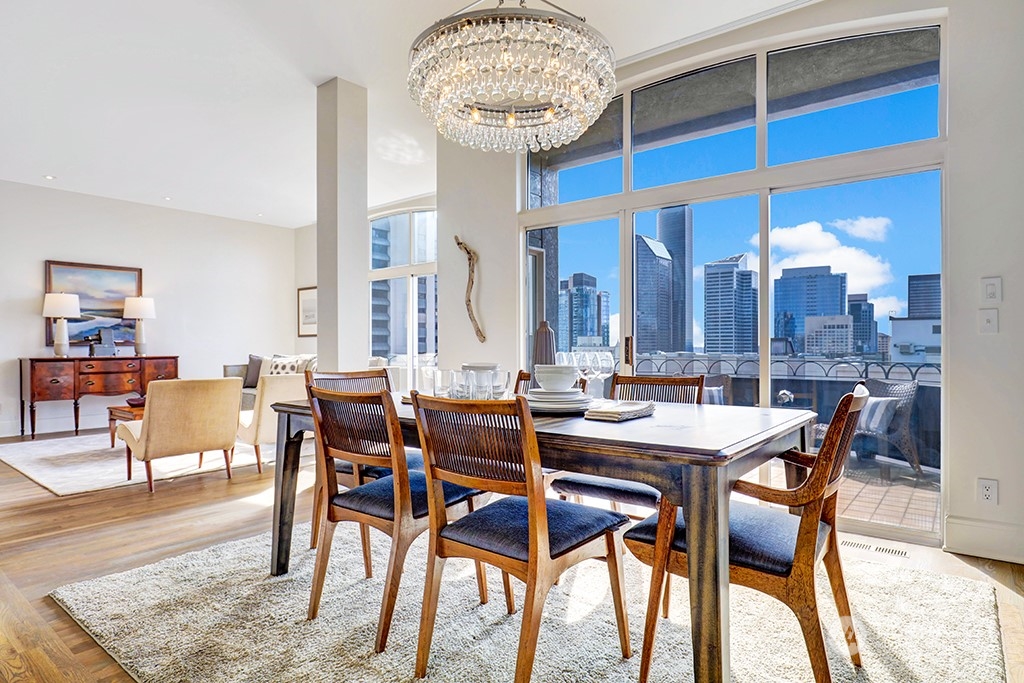 1017 Minor Avenue, Unit 1403 Seattle, WA 98104 - Photo 1 of 1 a view of a dining room with furniture
