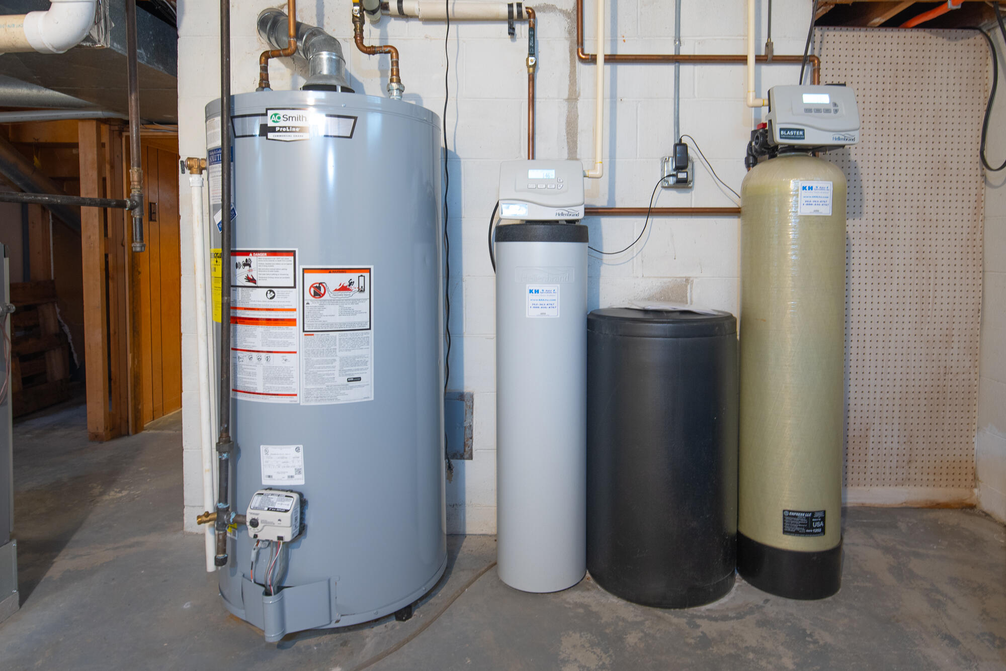 4024 South Brook Road Caledonia, WI 53126 - Photo 37 of 66 Commercial grade 50 gallon hot water heater with owner owned water softener and iron curtain water filtration system