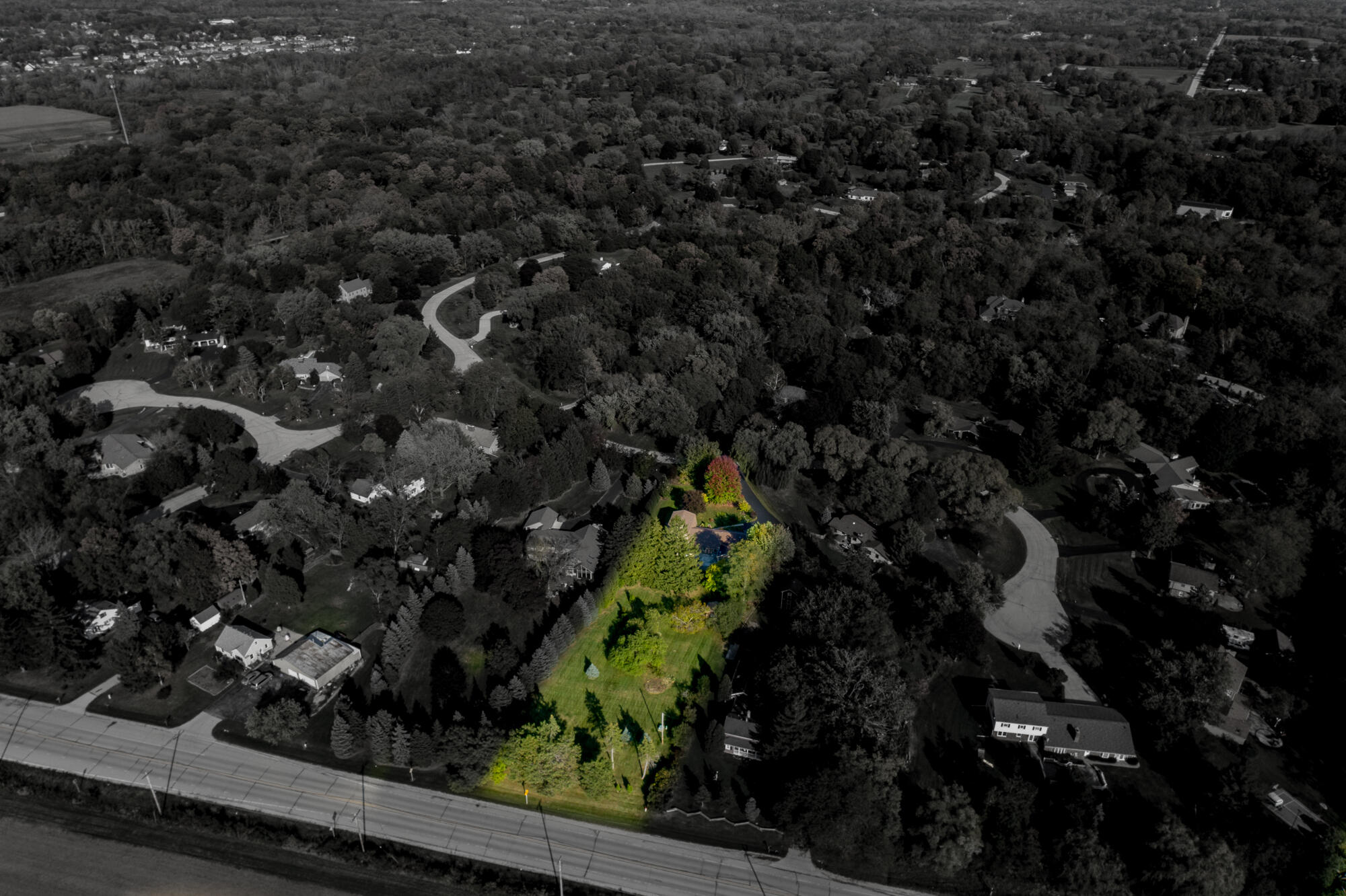 4024 South Brook Road Caledonia, WI 53126 - Photo 50 of 66 Home highlighted demonstrating size and location of the property