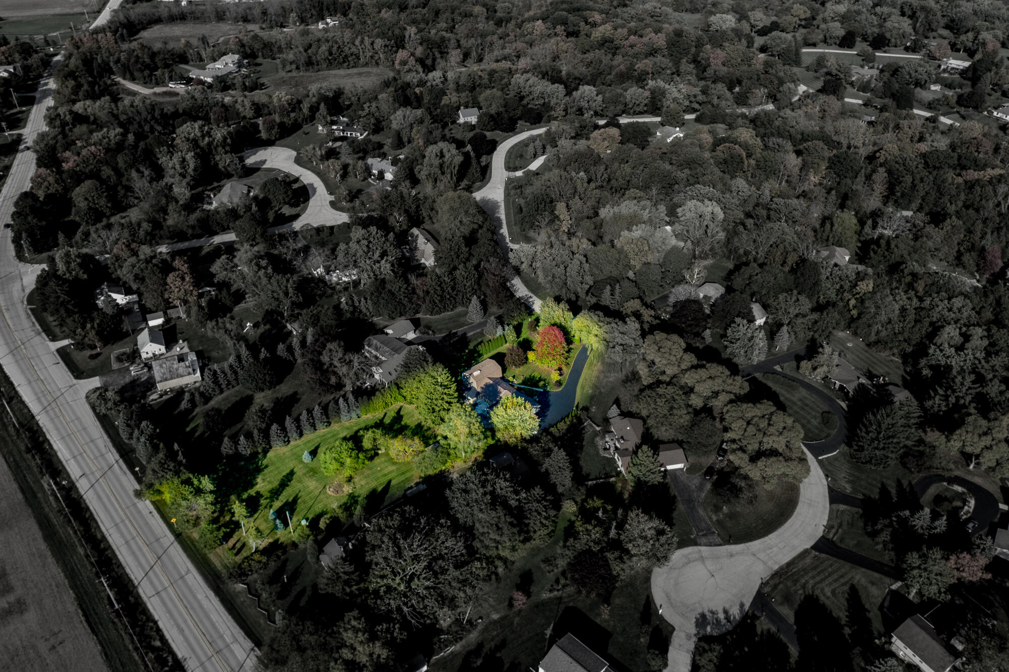 4024 South Brook Road Caledonia, WI 53126 - Photo 51 of 66 Home with 1 plus acre property highlighted demonstrating size and location of the property