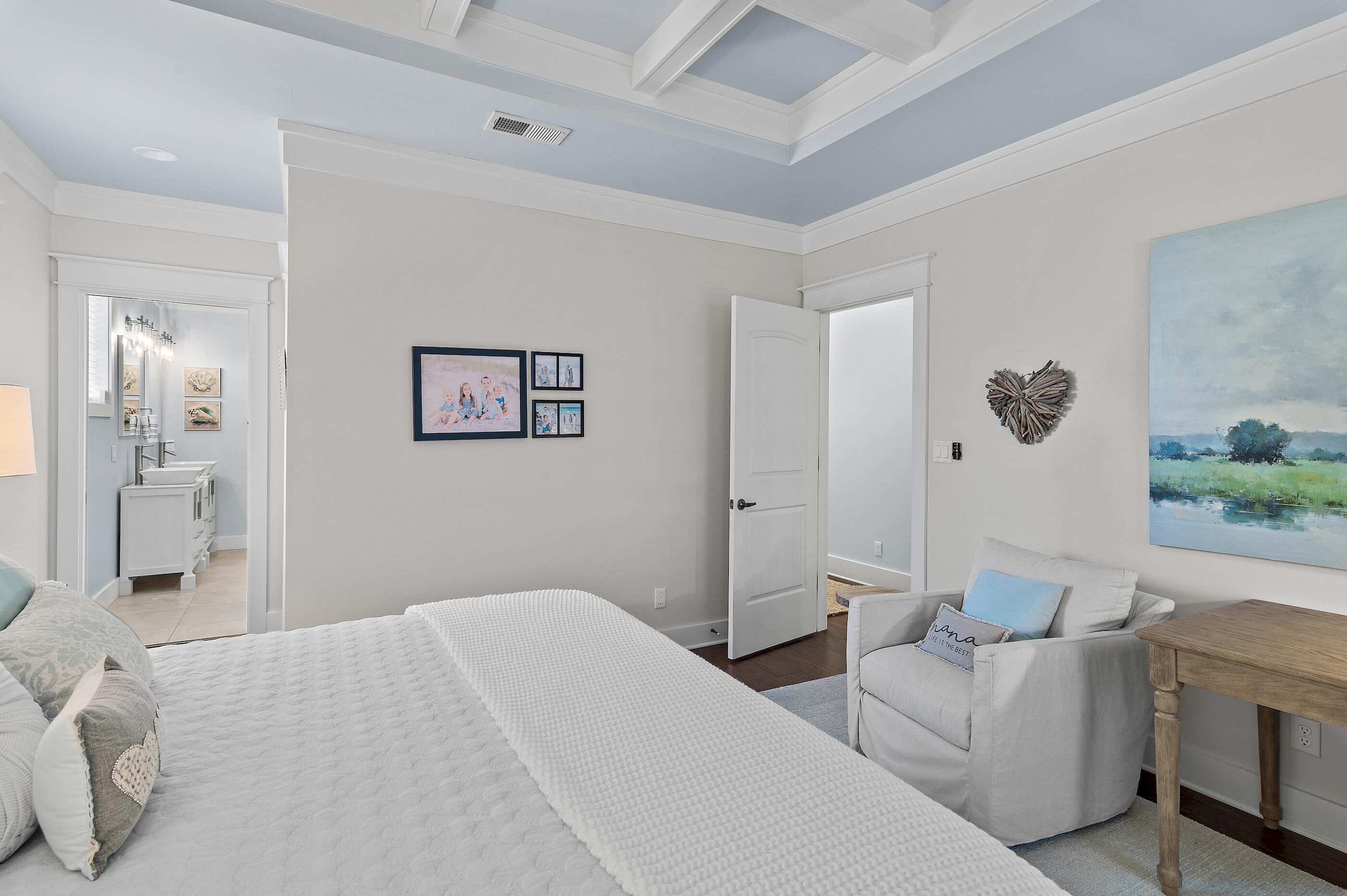 104 Spotted Dolphin Road Santa Rosa Beach, FL 32459 - Photo 19 of 42 a bedroom with furniture and a large mirror