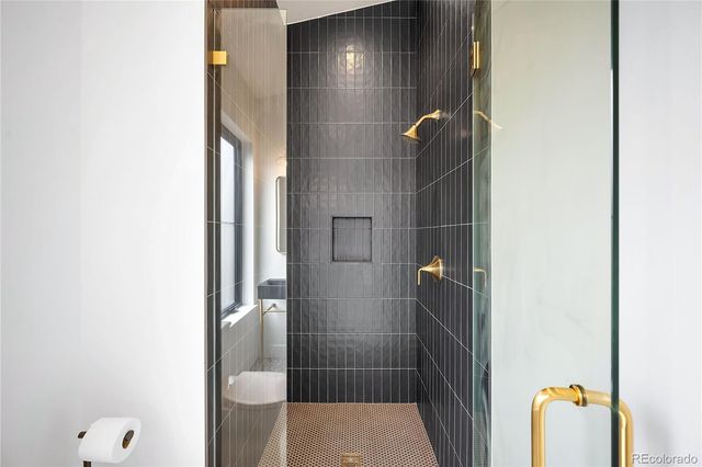 a bathroom with a shower