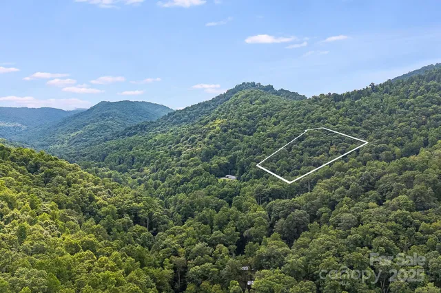 a view of a green field with mountains in the background