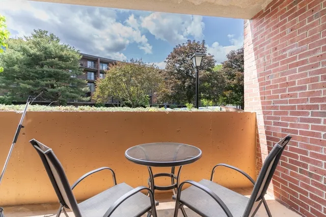 a view of an outdoor seating area
