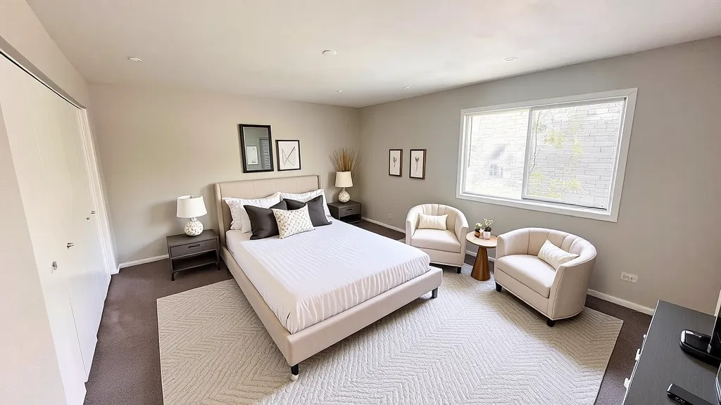 123 Oriole Road Matteson, IL 60443 - Photo 4 of 27 a bedroom with a bed and a couch