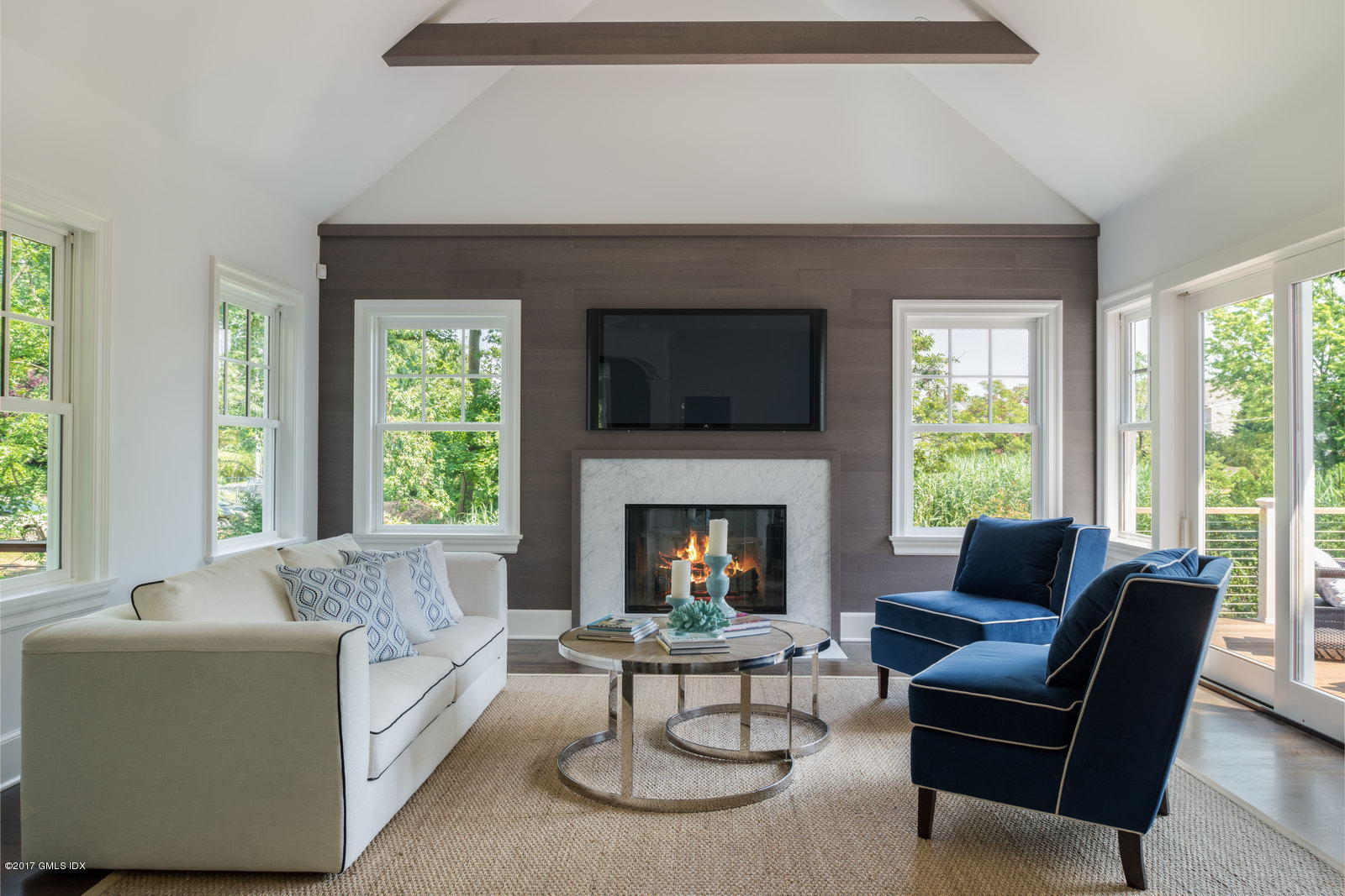 12 Ballwood Road Old Greenwich, CT 06870 - Photo 9 of 25 a living room with furniture and a fireplace