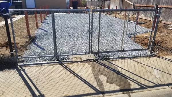 a view of a small yard