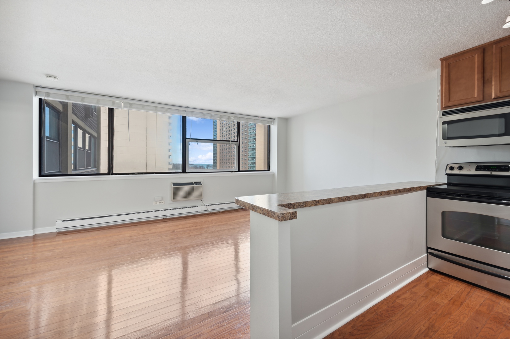 3110 North Sheridan Road, Unit 904 Chicago, IL 60657 - Photo 6 of 12 a kitchen with granite countertop a sink and cabinets