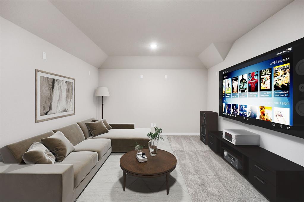 1404 Companero Street Haslet, TX 76052 - Photo 27 of 40 Media Room in the Wimbledon home plan by Trophy Signature Homes – REPRESENTATIVE PHOTO