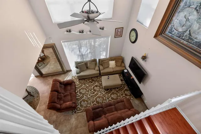 a living room with furniture