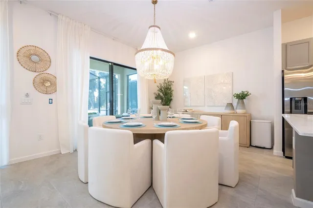 a view of a backyard with sitting area