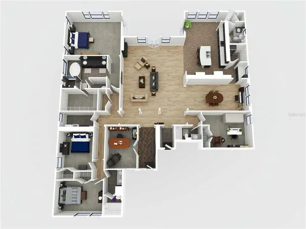 view of living room with furniture and lamp