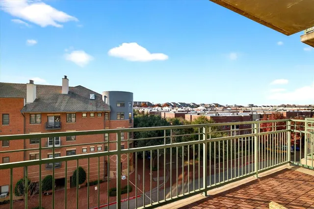 a view of a city from a balcony