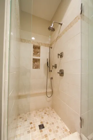 a bathroom with a shower