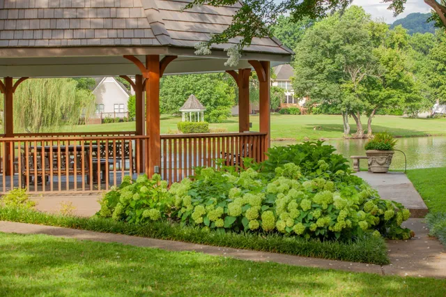 a view of a porch with a yard