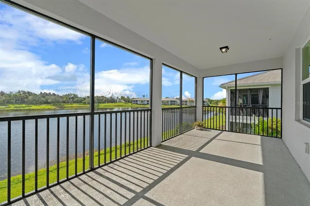 a view of a room with windows