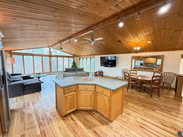 a kitchen with lots of counter top space