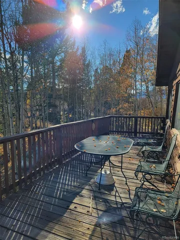 a view of a chairs and tables on the deck