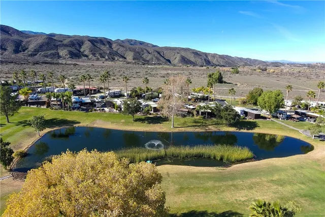 a view of a lake with a mountain