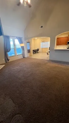 a view of a livingroom with furniture