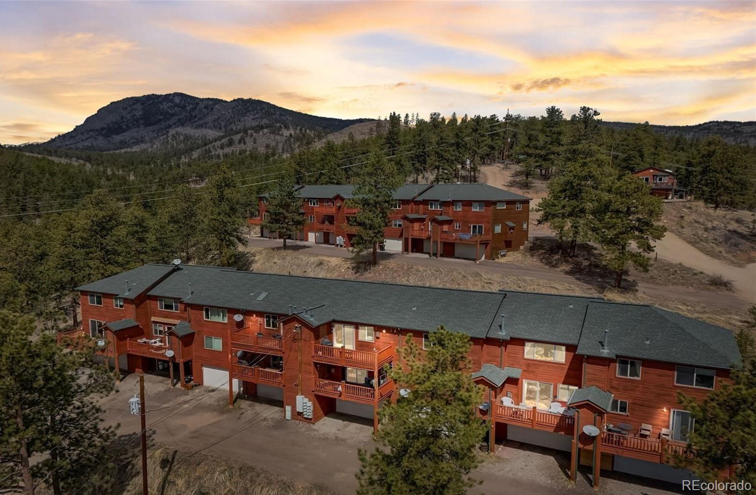 303 Virginia Road, Unit E Bailey, CO 80421 - Photo 15 of 16 an aerial view of a house with a mountain