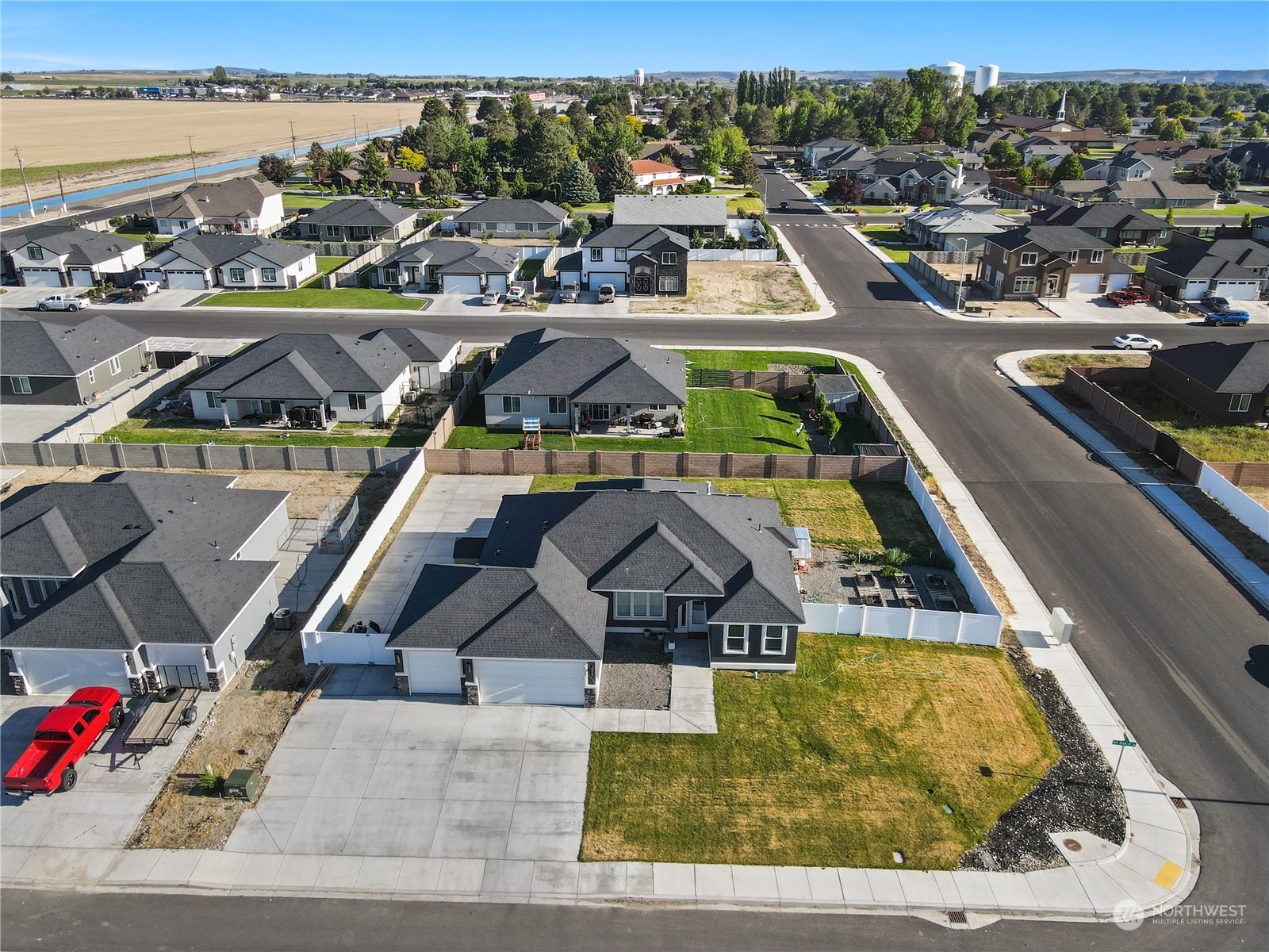 1300 E Mount Othello, WA 99344 - Photo 32 of 36 an aerial view of a house with a swimming pool