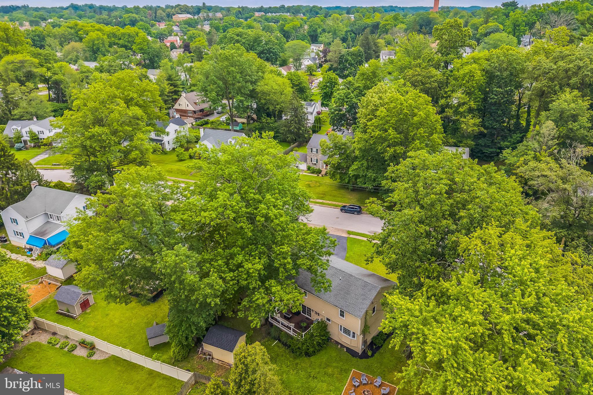 15 Oakford Road Wayne, PA 19087 - Photo 52 of 54 an aerial view of residential house with outdoor space and trees all around
