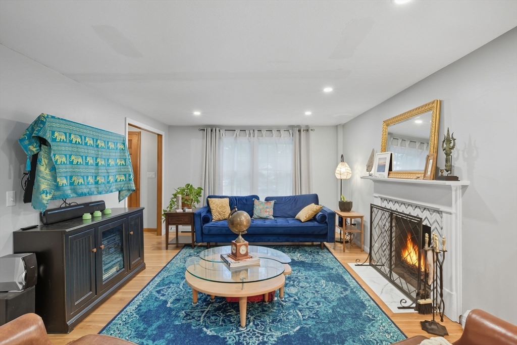 551 West Street Amherst, MA 01002 - Photo 17 of 39 a living room with furniture a fireplace and a flat screen tv