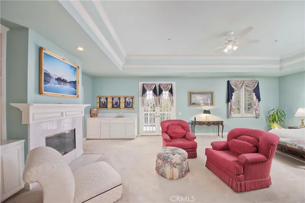 a living room with furniture and a couch