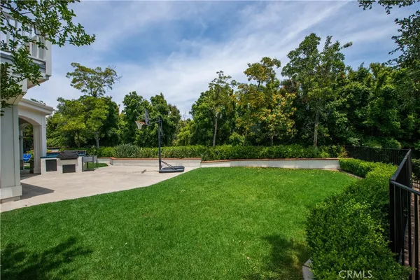 a view of a backyard with a garden