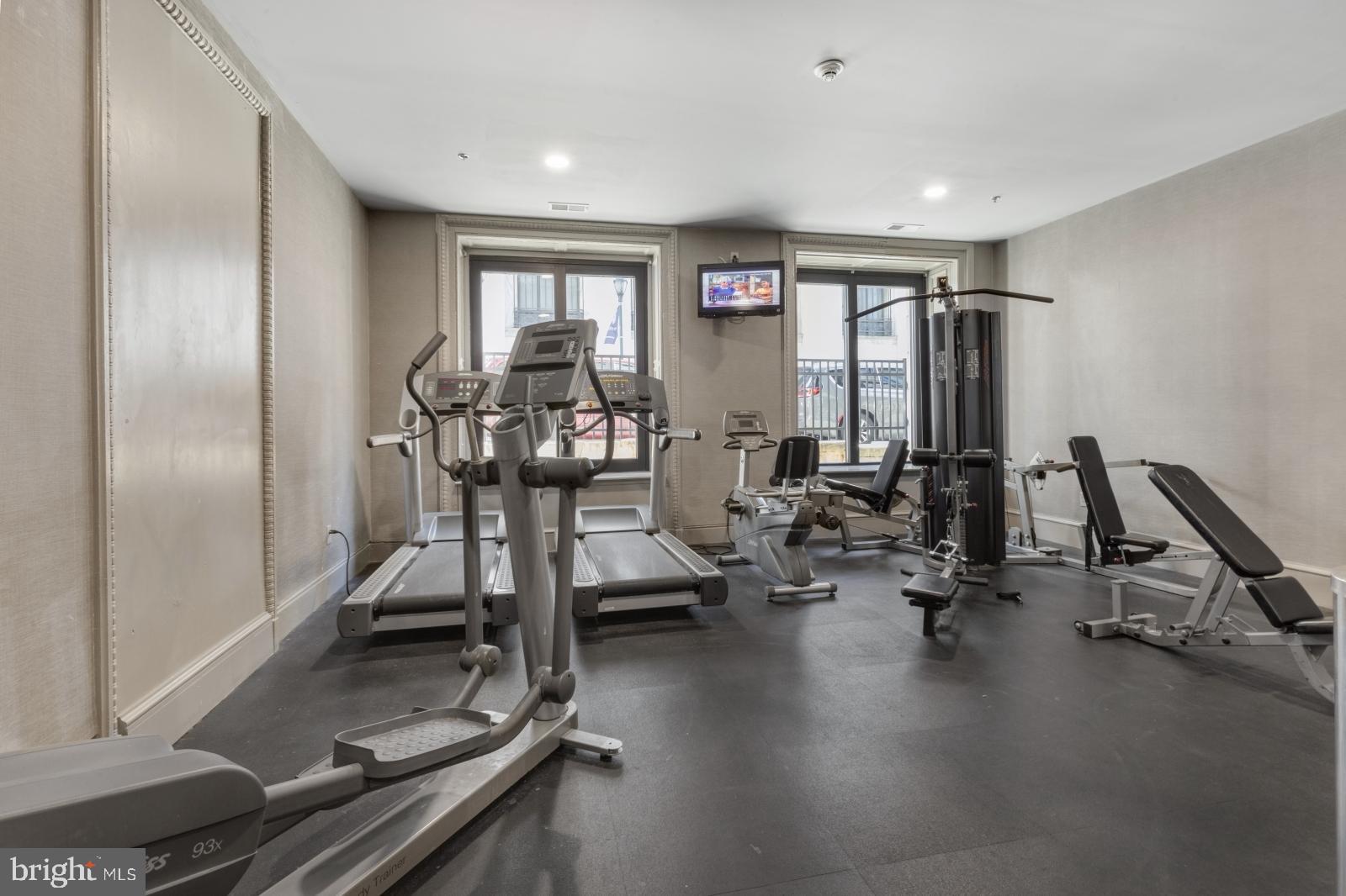 1001 Chestnut Street, Unit 903W Philadelphia, PA 19103 - Photo 15 of 21 a view of a room with gym equipment